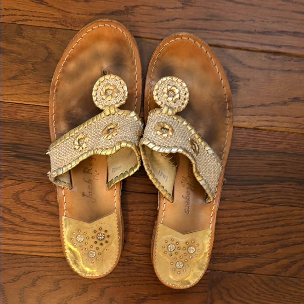 Jack Rogers Gold Embellished Women's Sandals